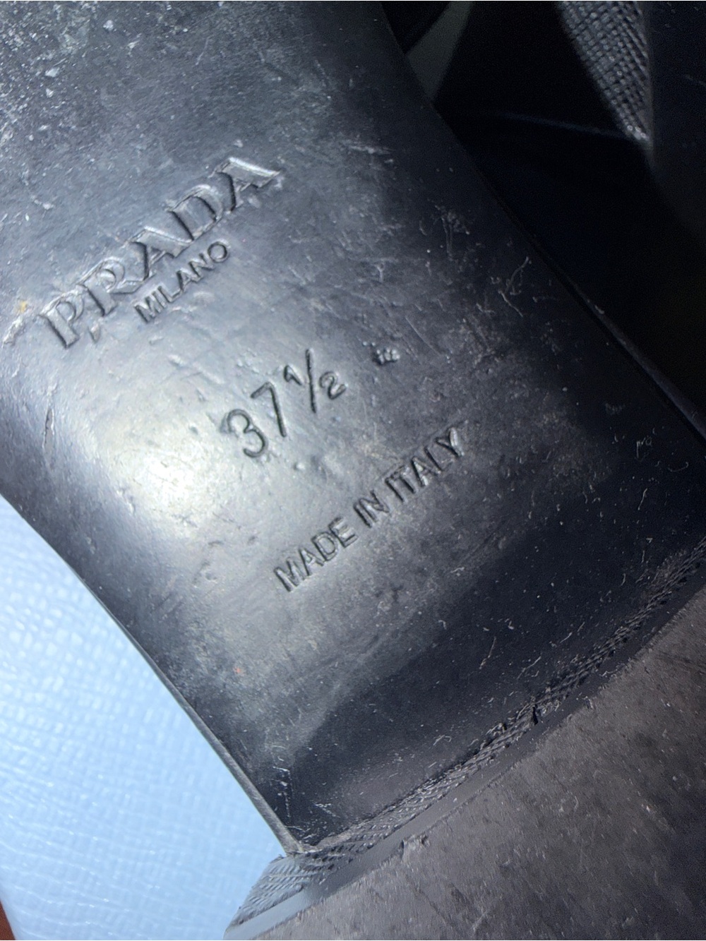 Prada Black Logo Leather Slide Sandals - Picture 6 of 9